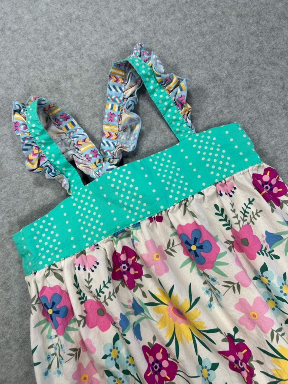 Matilda Jane Teal Polka Dot Yoke Floral Dress
